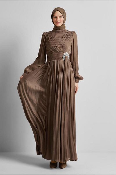 Alvina Stone Detailled Evening Dress 50520