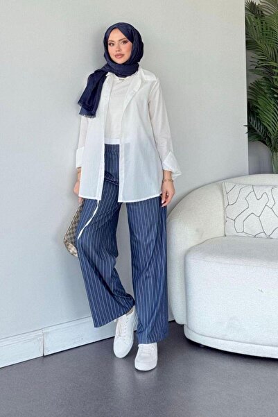 Şulemoda Giyim Παντελόνι Brsk ριγέ μπλε