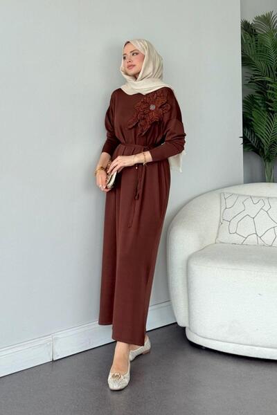 Şulemoda Giyim Φόρεμα Zambak Mercerized Καφέ