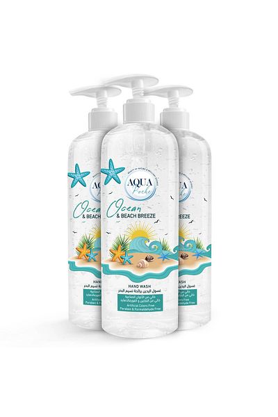 Aquaroche 3 x Hand Wash Bottle Ocean breeze 500ml