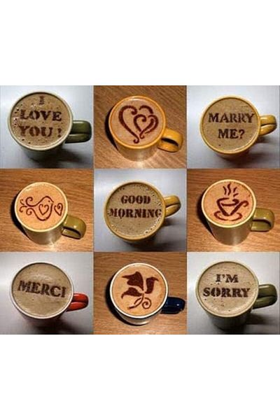 Generic 16Pcs/1Set Fancy coffee printing model thickening Coffee Latte Cappuccino Barista Art Stencils/Cake
