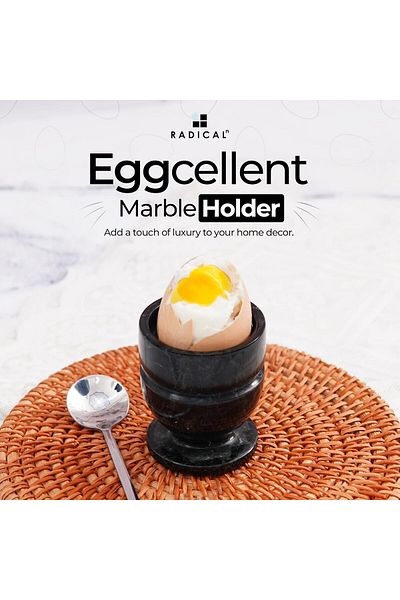 Generic Radicaln Marble Egg Cups 2.5 Inch Black Handmade Egg Holder Countertop Ideal Boiled Eggs Cups Set &