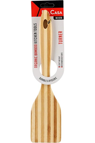 DELCASA Bamboo Turner DC1326 Bamboo Flat Turner Heat Resistant Grip Turner, B...