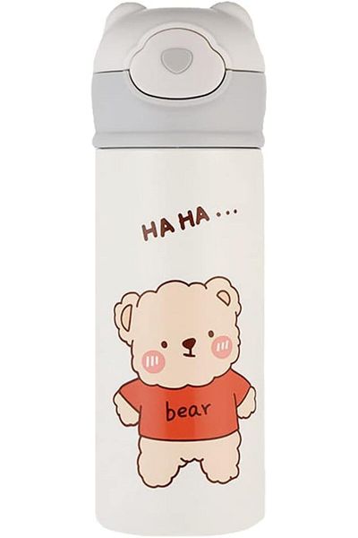Generic KASTWAVE Kids Vacuum Insulated Water Bottle with Straw, 15Ounce Leak-Proof Stainless Steel Cute Lit