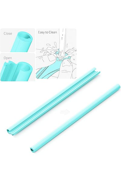 Generic Thstheaven 3 PCS Reusable Silicone Drinking Straws, Openable and Washable Boba Straw, No Cleaning B