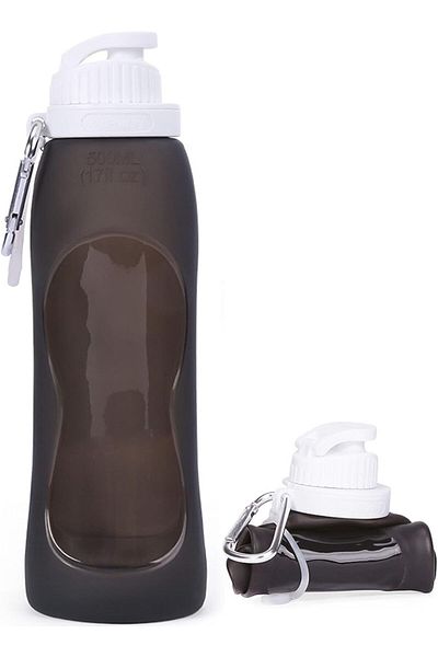 Generic Wesoke Sport Collapsible Water Bottles Black, 500 ml/17oz Foldable Travel Water Bottle Cup, Lightwe