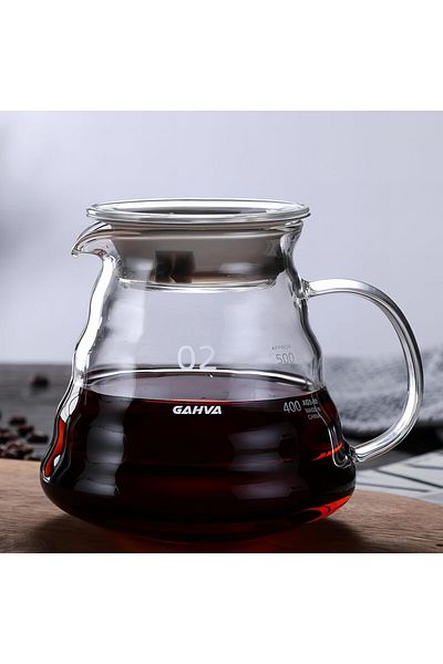 Generic GAHVA V60 Coffee Set 600ml Transparent Glass Coffee Server Pour Over Carafe