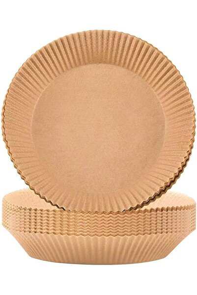 MIBRU Disposable Non-Stick Baking Parchment Liners for Air Fryer, 100 pcs, 16 cm, Brown