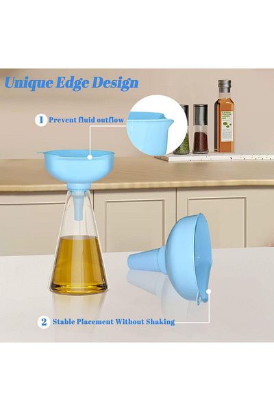 Generic Wide Mouth Kitchen Funnel Set, Large Small Canning Funnels for Kitchen Use Filling Bottles with 3 D