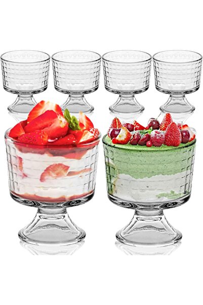 Generic Glass Dessert Cups, 10 Oz Footed Crystal Glass Trifle Cups, Vintage G...
