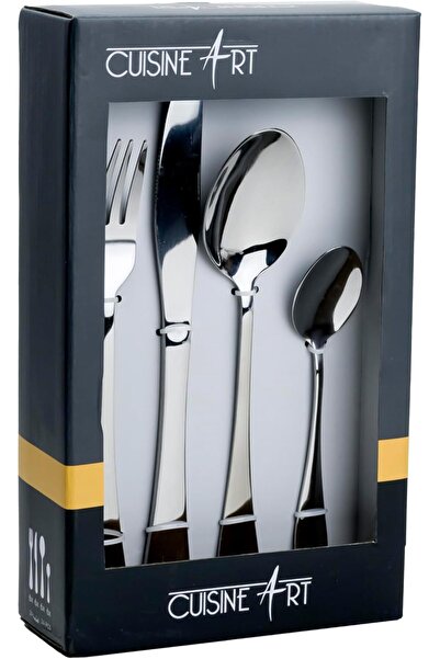 Cuisinart طقم أدوات مائدة زويا مكون من 16 قطعة - أدوات مائدة أنيقة من الفولاذ...