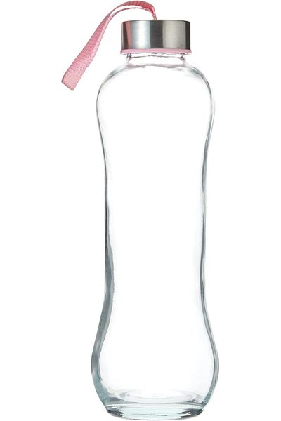 Generic Cuisine Art Glass Drinking Bottle, BPA-Free Glass Water Bottle with Sleeve Leak Proof Silicon Lid,