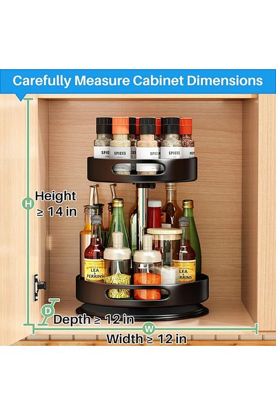 Generic TRASSLE Lazy Susan Metal Revolving Spice Rack - 12 inch Kitchen Organizers and Storage for Counter