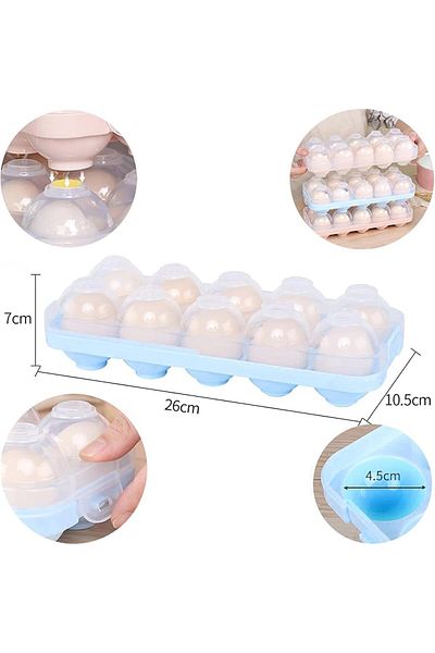 Generic UltiUnison Egg Holder 10 Grid Egg Storage Box Refrigerator Crisper Egg Protection Box Portable Egg