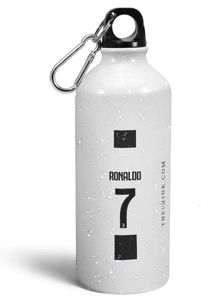 Generic Prink Cristiano Ronaldo Printed Aluminium Sipper Bottle 600ml | CR7 Water Bottle | Water Bottles |