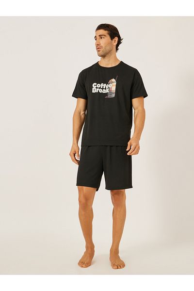 Styli Graphic Printed T-Shirt and Solid Shorts Set