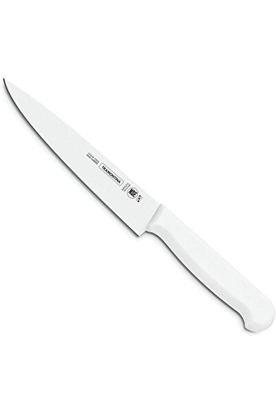 Generic سكين اللحوم الاحترافي ترامونتينا مقاس 6 بوصات بشفرة من الفولاذ المقاوم للصدأ ومقبض من البولي بروبيلين الأبيض