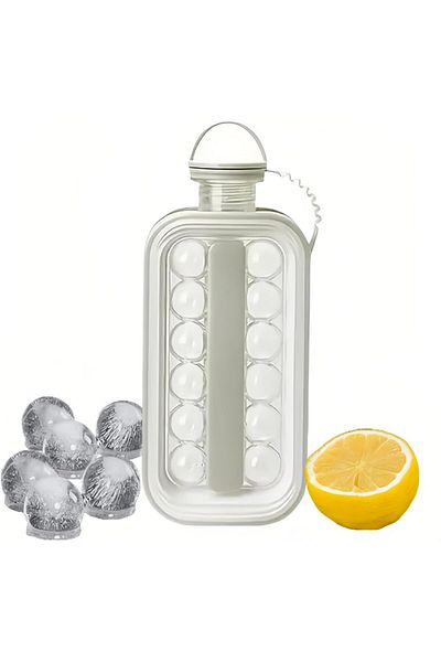 Generic Gorgeskid Ice Ball Maker Bottle - 1.2L 2-in-1 Water Bottle & Ice Mold with Handle, Portable Leakpro