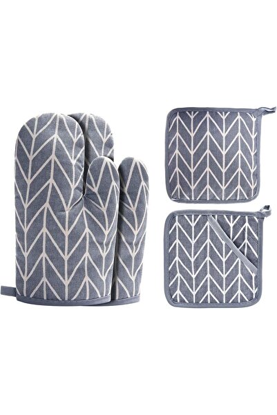 STARSTAR Oven Gloves Grilling Mats Oven Gloves Grilling Mat Set Recycled Cott...