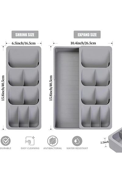 Generic Toriseek Kitchen Drawer Organizer, Expandable Silverware Organizer Storage Tray, Kitchen Drawer Hol