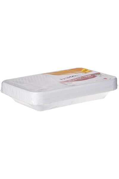 Hotpack Disposable Sweet & Dishes Food Serving Plastic Rectangle Tray 33x21.1x3cm, 1kg