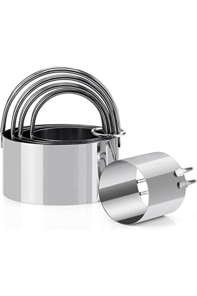 Generic 5 Pieces Circle Biscuit Cutter, Stainless Steel Round Cookie Cutters ...