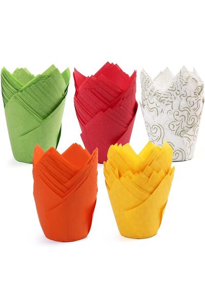 Arabest Tulip Cupcake Liners, 250 Pcs Premium Muffin Baking Liners Holders fo...