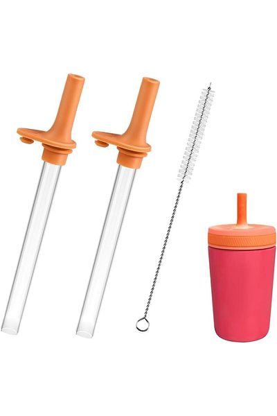 Generic Gaiett 2pcs Orange Replacement Straws Compatible with Zak 15oz Water Bottle,BPA-Free with 1 Straw C