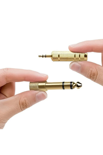 Choice Gold 2-Pack 6.5mm to 3.5mm and 3.5mm to 6.5mm Audio Adapter Set 1/4-in...