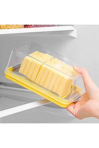 Generic Paporich Butter Slicer Container, Dish With Lid And Slicer, Butter Stainless Steel Cutter And Keepe