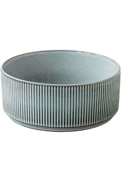 Generic Easy Life Domus Glossy Glaze Coated Ceramic Bowl Blue Grey 20.5cm R2677#DOLG