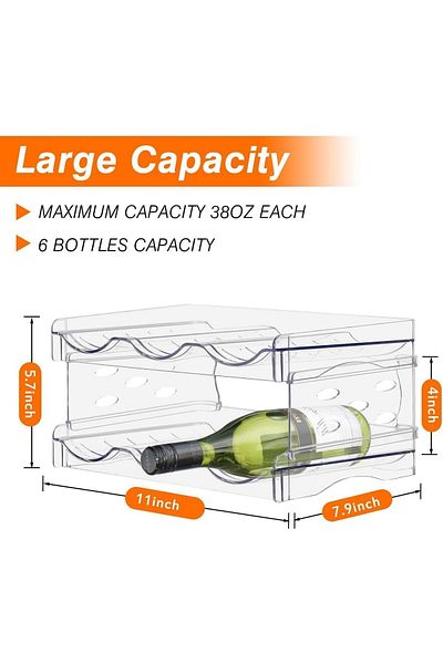 Generic TRASSLE Water Bottle Organizer,2 Packs Stackable Plastic Water Bottle Cup Holder, Wine/Drink/Water