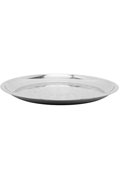 Bester Round Stainless Steel Food Serving Tray from Bester, Silver, 50 cm