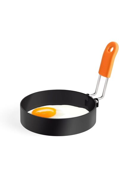 Arabest قالب بيض دائري، قالب طهي من الفولاذ المقاوم للصدأ مع مقبض سيليكون، 8....