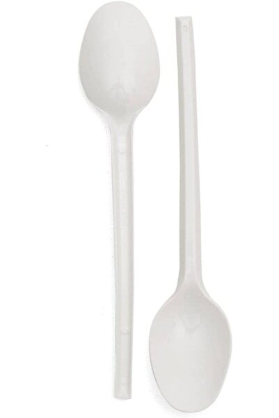 Hotpack Plastic Tea Spoons White, 50 Pieces,BDDSP