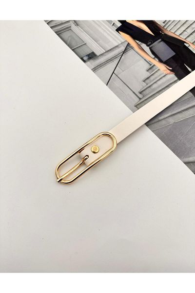 MODAM HİFA Opportunity Product Long Buckle Thin Women's Belt, Coat Belt, Shirt Belt, Dress Belt