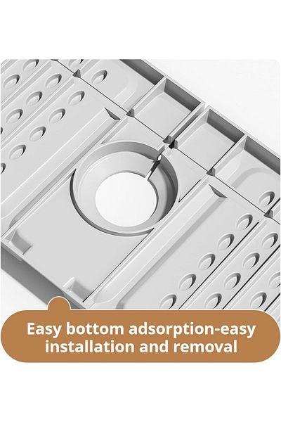 Generic Excefore Silicone Sink Faucet Mat Splash Guard, 16.3''x5.5'' Anti-Slip Drying Mat for Kitchen and B