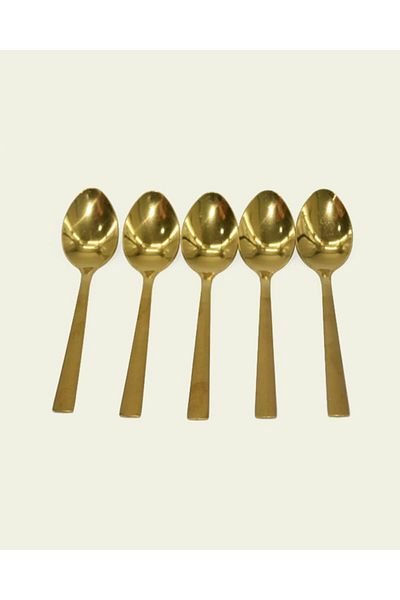 Generic 6 Piece Coated Steel Spoon Set - Premium Quality Dinner Spoons