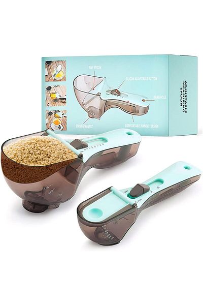 Generic Tazweeq Measuring Spoon Set for Kitchen, Two Cups Sizes For All Kind of Dry and Liquid Measuring, A
