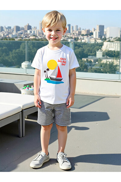 Take Two By Styli Kids 2pcs Graphic Print Short Sleeve T-Shirt and Shorts