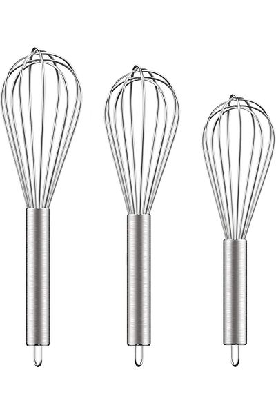 Generic NZDWZDN Ouddy Stainless Steel Whisk Set 8"+10"+12", Kitchen Whisk Balloon Whisks for Cooking Egg Be