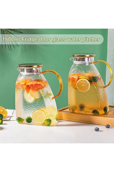 Generic Glass kettle with lid, 1.8 litres Kettle with handle, glass kettle for refrigerator, glass bottle w
