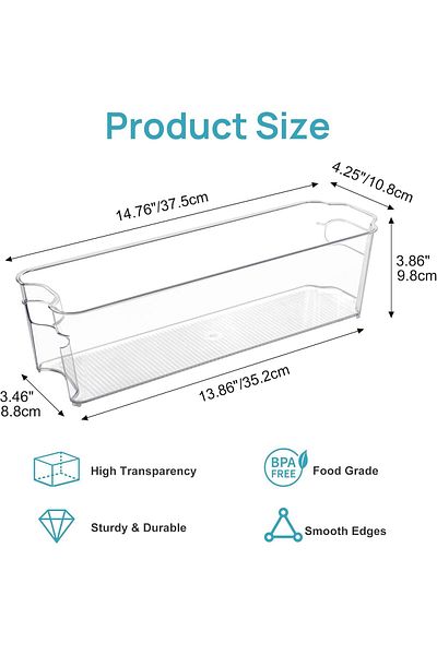 Generic Vtopmart Breastmilk Storage Container 4PCS Set, Clear Freezer and Fridge Organizer Bins, Plastic St