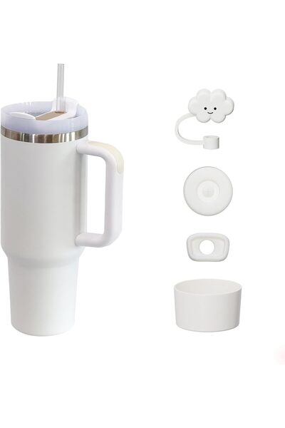 Generic 40 oz Tumbler with Handle and Straw Lid Accessories, Straw Topper, Silicone Spill Proof Sto
