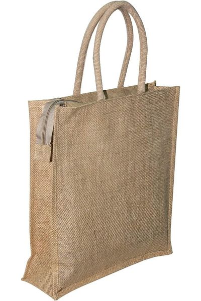Generic IN.HOUSE Jute Shopping Tote Bag With Zipper and Handles 41x36x12cm Jute Gift Tote Beach Bag for Bri