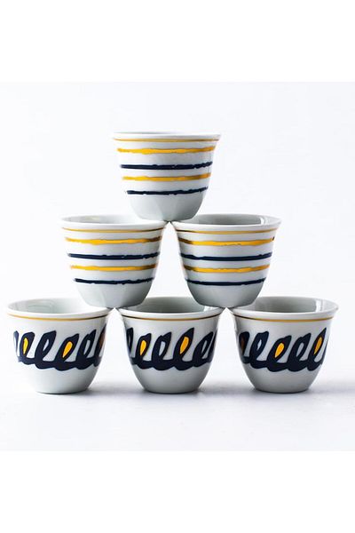 Generic SHARPDO 6-Piece Gold Plated Cawa Cup Set