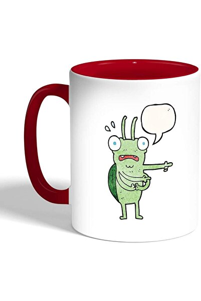 Decalac Ceramic Coffee Mug, Red, Cartoon Turtle Design by