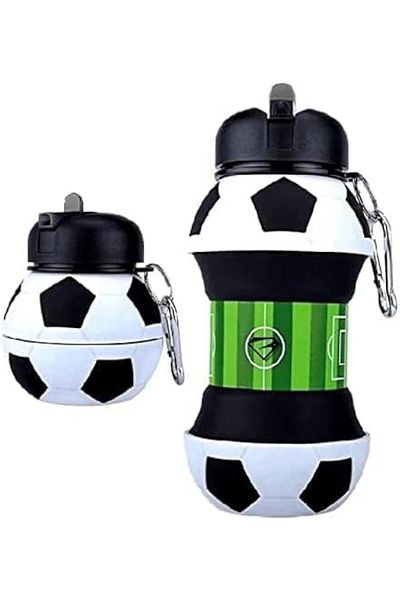 Generic Water Bottle, Silicone Collapsible Basketball Water Bottle with Keyring for Kids Toddler, Foldable