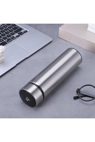Generic Tazweeq Smart Water Bottle, 500mL Intelligent Digital Thermos Water Cup, LED Touch Display Temperat