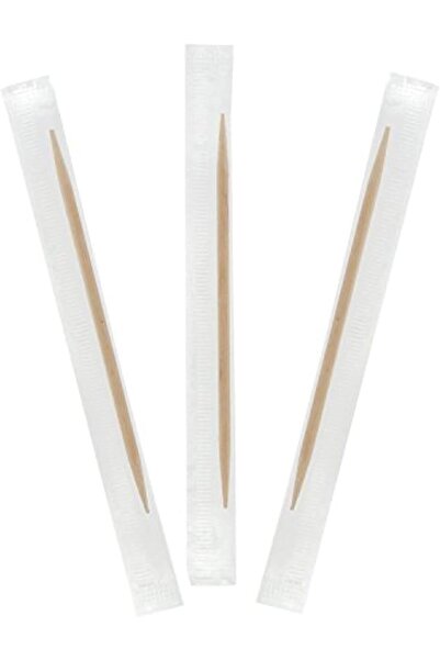 Hotpack Disposable Bamboo Tooth Picks Individually Wrapped, Sturdy Double Sid...